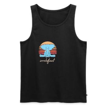 Irrelefant Elefant Wortwitz - Männer Premium Bio Tank Top - Schwarz - Vorne - AI Model Male 178 light (178cm)