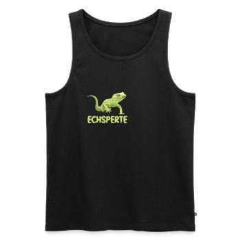 Echsperte Echse Experte Gecko Reptil - Männer Premium Bio Tank Top - Schwarz - Vorne - AI Model Male 178 light (178cm)