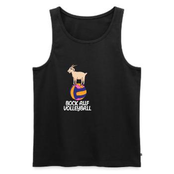 Bock Auf Volleyball Wortwitz - Männer Premium Bio Tank Top - Schwarz - Vorne - AI Model Male 178 light (178cm)