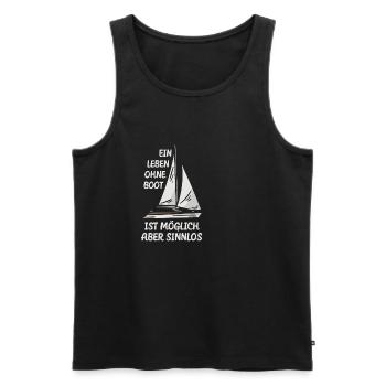 La vie sans bateau - Débardeur bio Premium Homme - noir - Devant - AI Model Male 178 light (178cm)