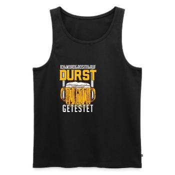 Positiv auf Durst getestet Bier Sauftour Geschenk - Männer Premium Bio Tank Top - Schwarz - Vorne - Michal (187cm)