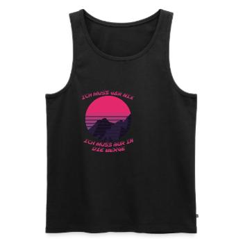 Ich Muss Gar Nix Ich Muss Nur in die Berge Wandern - Männer Premium Bio Tank Top - Schwarz - Vorne - AI Model Male 178 light (178cm)