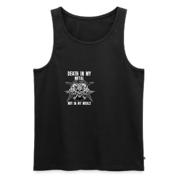 Vegan Obst Öko Vegetarier Veganer Geschenk Spruch - Männer Premium Bio Tank Top - Schwarz - Vorne - Michal (187cm)