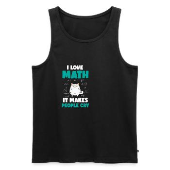 I Love Mathe Katze - Lustiger Mathematik Spruch - Männer Premium Bio Tank Top - Schwarz - Vorne - AI Model Male 178 light (178cm)