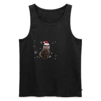 Otter Weihnachten Deko - Fischotter Weihnachtsbaum - Männer Premium Bio Tank Top - Schwarz - Vorne - AI Model Male 178 light (178cm)