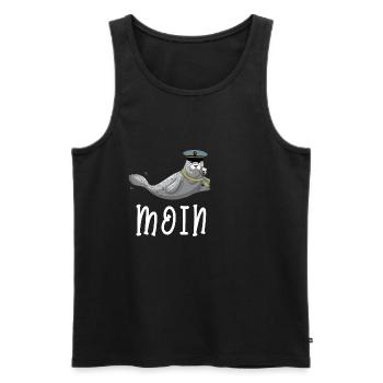 Nordsee Robbe Moin Spruch - Sylt Kiel Seehund - Männer Premium Bio Tank Top - Schwarz - Vorne - Michal (187cm)