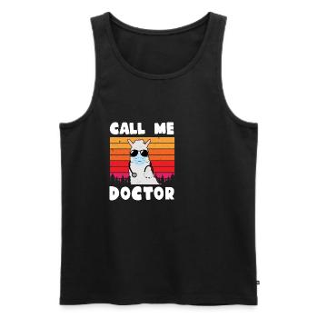Ärzte Alpaka Lama Call me Doctor Lustiges Medizin - Männer Premium Bio Tank Top - Schwarz - Vorne - AI Model Male 178 light (178cm)