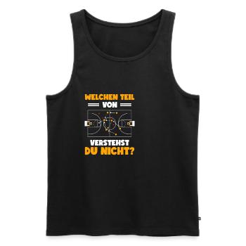 Basketball Coach Trainer Spruch Basketballer - Männer Premium Bio Tank Top - Schwarz - Vorne - Michal (187cm)