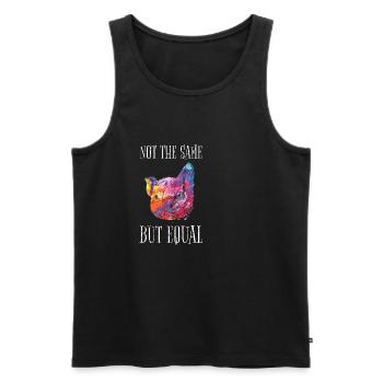 Vegan Tierschutz Not The Same But Equal Veganer - Männer Premium Bio Tank Top - Schwarz - Vorne - AI Model Male 178 light (178cm)