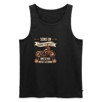 Moto Birra Divertente Motociclistico Motociclisti - Männer Premium Bio Tank Top - Schwarz - Vorne - Michal (187cm)