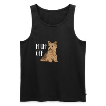 Yorkshire Terrier Hund Lustiger Spruch Fluff Off - Männer Premium Bio Tank Top - Schwarz - Vorne - Michal (187cm)