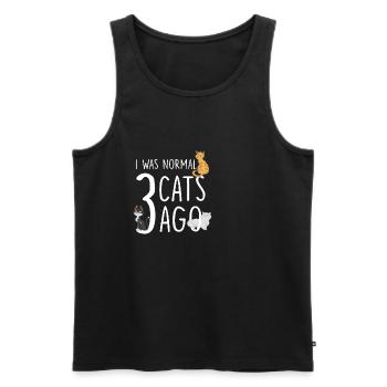 Cat I Was Normal 3 Cats Ago Cat Holder - Men's Premium Organic Tank Top - black - Front - AI Model Male 178 light (178cm)