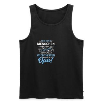 Opa Enkel 2021 Bester der Welt Outfit Spruch - Männer Premium Bio Tank Top - Schwarz - Vorne - Michal (187cm)