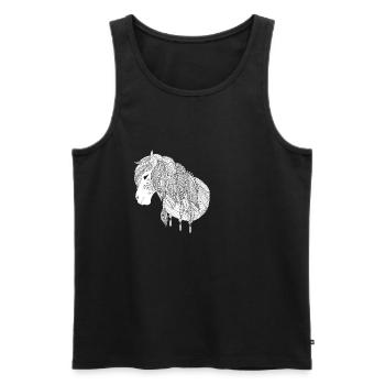 Pferd zum Ausmalen & Bemalen Kinder Geschenk - Männer Premium Bio Tank Top - Schwarz - Vorne - Michal (187cm)
