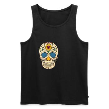Dia De Los Muertos Mexiko Tag der Toten - Männer Premium Bio Tank Top - Schwarz - Vorne - Michal (187cm)