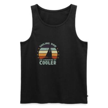 Sail Papa Sailing Gift for Father Sailing Dad - Men's Premium Organic Tank Top - black - Front - AI Model Male 178 light (178cm)
