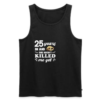Wedding anniversary silver wedding gift 25 years - Men's Premium Organic Tank Top - black - Front - AI Model Male 178 light (178cm)