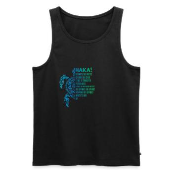 New Zealand Haka Ka Mate Song Turtle Rugby - Men's Premium Organic Tank Top - black - Front - AI Model Male 178 light (178cm)