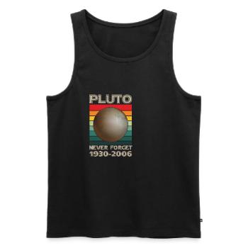 Pluto Never Forget Vintage Space Science - Men's Premium Organic Tank Top - black - Front - Michal (187cm)