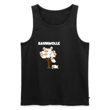 Lustiger Comic Baumwolle Schaf Spruch Geschenk - Männer Premium Bio Tank Top - Schwarz - Vorne - AI Model Male 178 light (178cm)