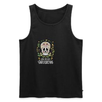 Dia De Los Muertos Gift Sugar Skull Guitars - Men's Premium Organic Tank Top - black - Front - Michal (187cm)