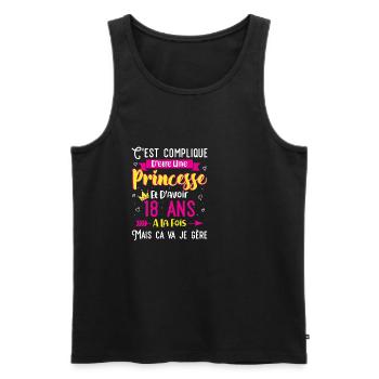 Femme 18e Anniversaire Fête Fille Cadeau Drôle 18 - Männer Premium Bio Tank Top - Schwarz - Vorne - AI Model Male 178 light (178cm)
