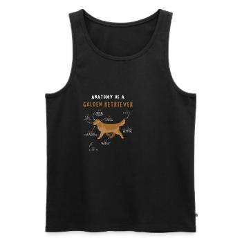 Golden Retriever Dog Anatomy Funny Gift - Men's Premium Organic Tank Top - black - Front - Michal (187cm)
