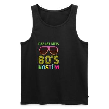 80er Jahre Party Kostüm Retro Geschenk Vintage - Männer Premium Bio Tank Top - Schwarz - Vorne - Michal (187cm)