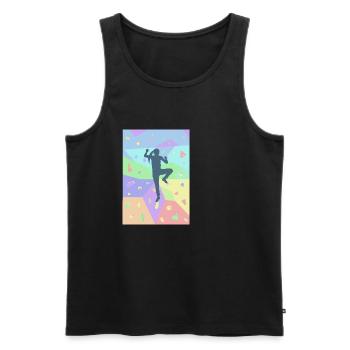 Bouldering Climber Gift Climbing Wall Boulderer - Men's Premium Organic Tank Top - black - Front - Michal (187cm)