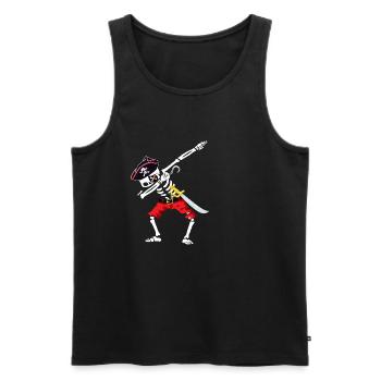 Skeleton Pirate Cadeau Dabbing Drôle Halloween - Débardeur bio Premium Homme - noir - Devant - Michal (187cm)