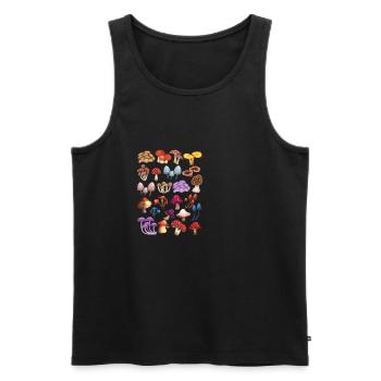 Mushroom Collection Mushroom Picker Gift Nature Mushrooms - Men's Premium Organic Tank Top - black - Front - AI Model Male 178 light (178cm)