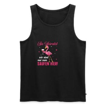 Flamingo JGA Geschenk Junggesellenabschied Party - Männer Premium Bio Tank Top - Schwarz - Vorne - Michal (187cm)