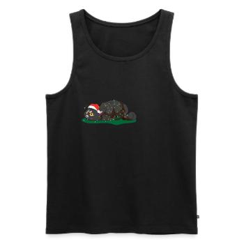 Cats Christmas Kitten String Lights Ugly Xmas - Men's Premium Organic Tank Top - black - Front - AI Model Male 178 light (178cm)