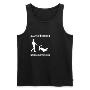 Alle Verrückt Hier Komm Alligator Wir Gehen Lustig - Männer Premium Bio Tank Top - Schwarz - Vorne - Michal (187cm)
