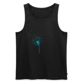 Pusteblume Löwenzahn Blume Geschenk Sommer Garten - Männer Premium Bio Tank Top - Schwarz - Vorne - Michal (187cm)