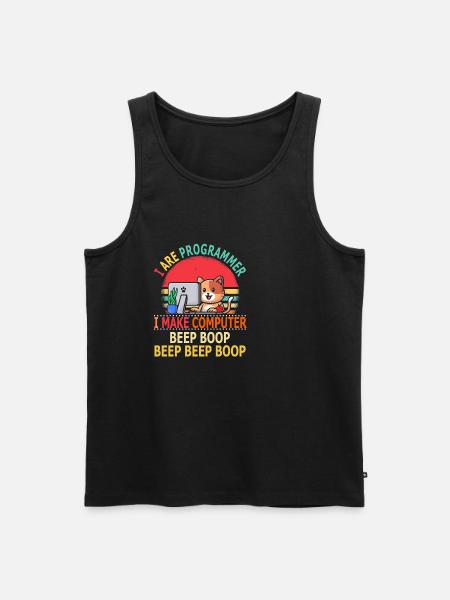 I Are Programmer I make Computer Beep Boop - Männer Premium Bio Tank Top - Schwarz