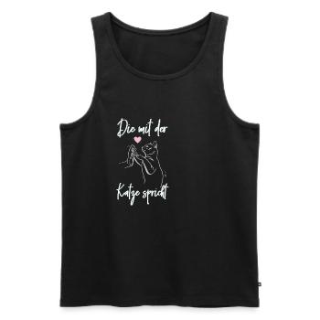 Katze Geschenk Die mit der Katze spricht Cam Mom - Männer Premium Bio Tank Top - Schwarz - Vorne - Michal (187cm)