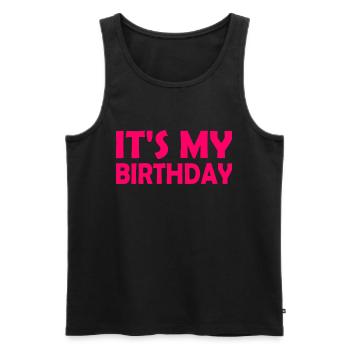 Its my birthday - Débardeur bio Premium Homme - noir - Devant - Michal (187cm)