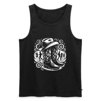 Line Dancing Country Dance - Line Dance Tanzen - Men's Premium Organic Tank Top - black - Front - AI Model Male 178 light (178cm)
