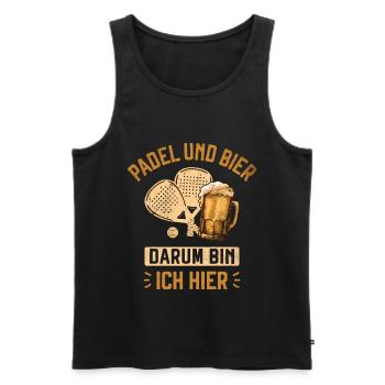 Padel and Beer Paddle Tennis Papà Padelista - Men's Premium Organic Tank Top - black - Front - AI Model Male 178 light (178cm)