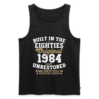 Built in the eighties 1984 38. Geburtstag Herren - Männer Premium Bio Tank Top - Schwarz - Vorne - AI Model Male 178 light (178cm)