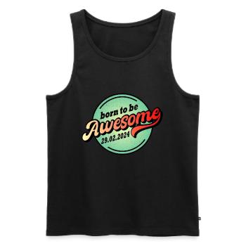 Birthday leap year 2024 born to be awesome - Men's Premium Organic Tank Top - black - Front - Michal (187cm)