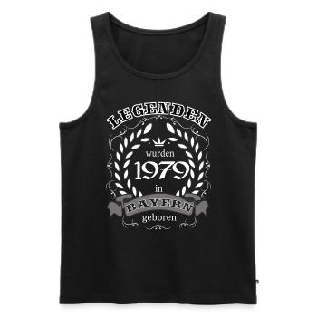 Legenden wurden 1979 in Bayern geboren - Männer Premium Bio Tank Top - Schwarz - Vorne - Michal (187cm)