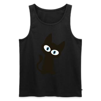 Black Cat - Little Kitten T-Shirt - Men's Premium Organic Tank Top - black - Front - AI Model Male 178 light (178cm)