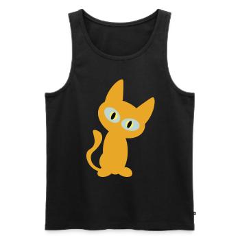 Orange Katzen Design für den Fan der Katze - Kater - Männer Premium Bio Tank Top - Schwarz - Vorne - Michal (187cm)