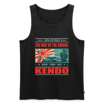 Kendo the Way of the Sword - Sword Fighting Shirt - Men's Premium Organic Tank Top - black - Front - AI Model Male 178 light (178cm)