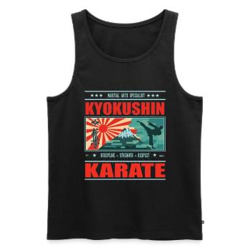 T-shirt de karaté Kyokushin Cool - Japan Design - Débardeur bio Premium Homme - noir - Devant - Michal (187cm)