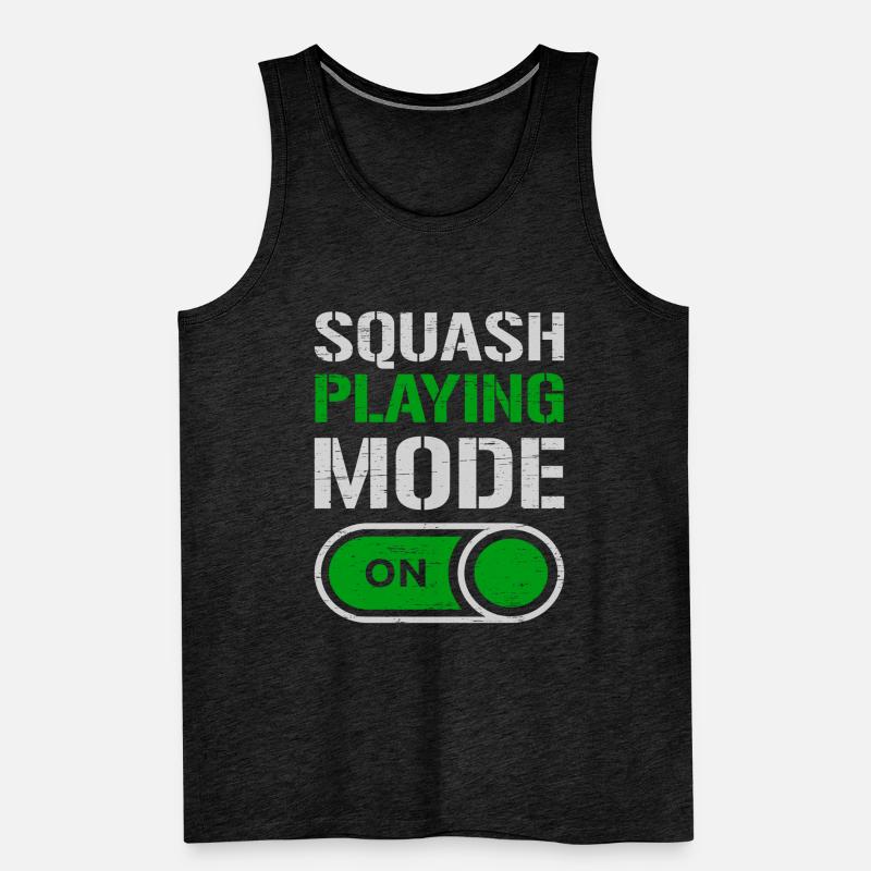 Mode de jeu de squash sur Play Serve Racket Player Débardeur bio Premium Homme