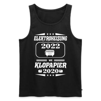 Elektroheizung 2022 wie Klopapier in 2022 - Männer Premium Bio Tank Top - Schwarz - Vorne - AI Model Male 178 light (178cm)