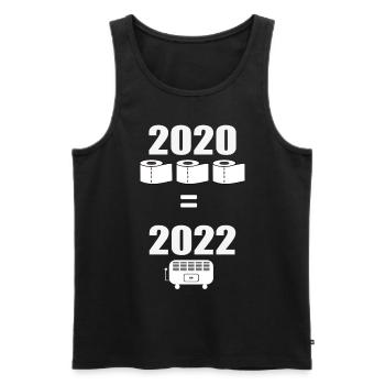 Papier toilette 2020 - Chauffage électrique hiver 2022 - Débardeur bio Premium Homme - noir - Devant - Michal (187cm)